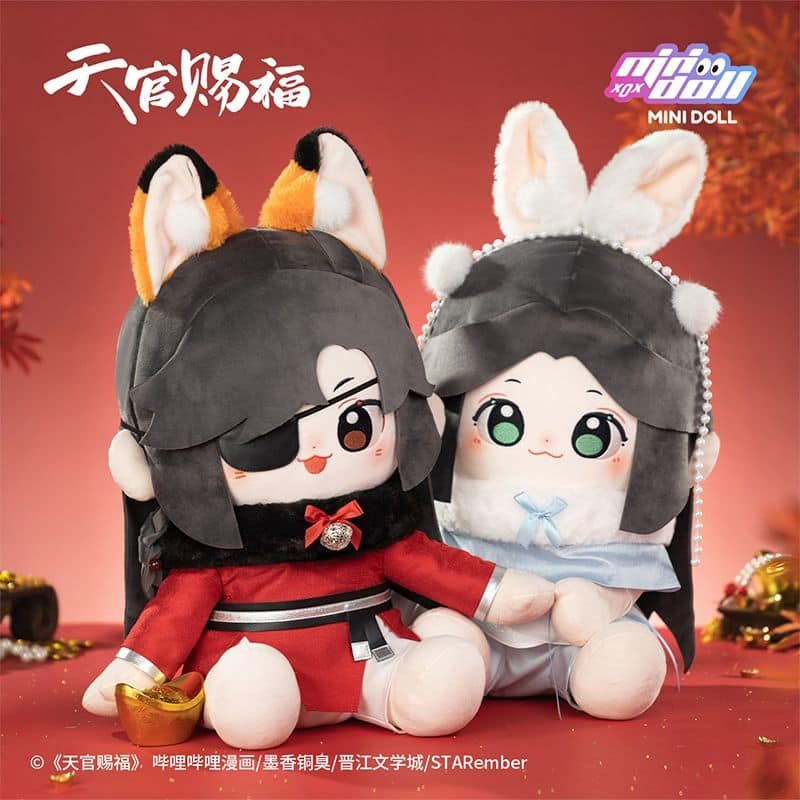 Doll Ngồi Thiên Quan Tứ Phúc – Hoa Cáo Cáo + Liên Thỏ Thỏ – Chính hãng Minidoll