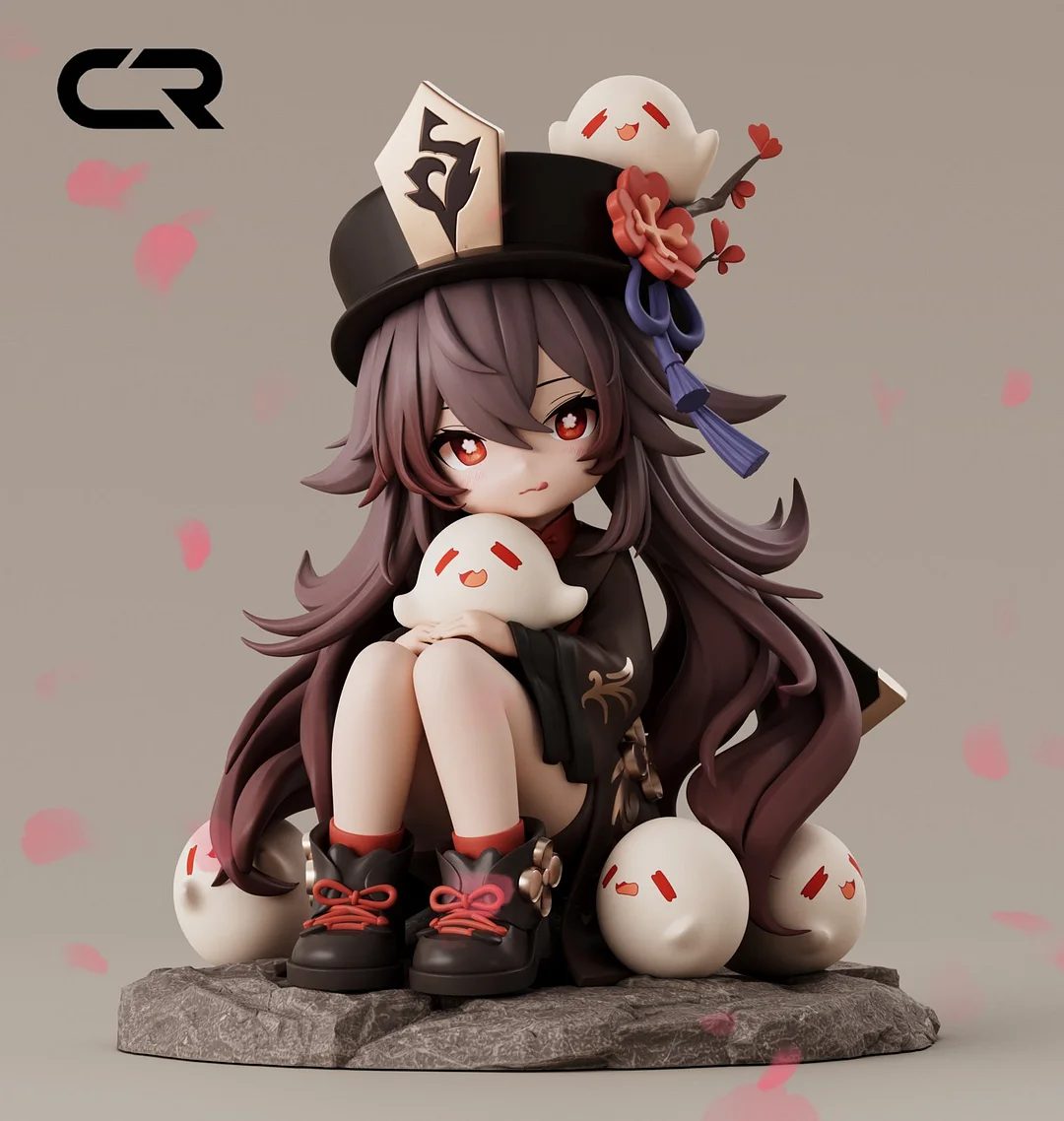 Chibi Hutao Dáng Ngồi – Genshin Impact Resin Statue – CR-Studio