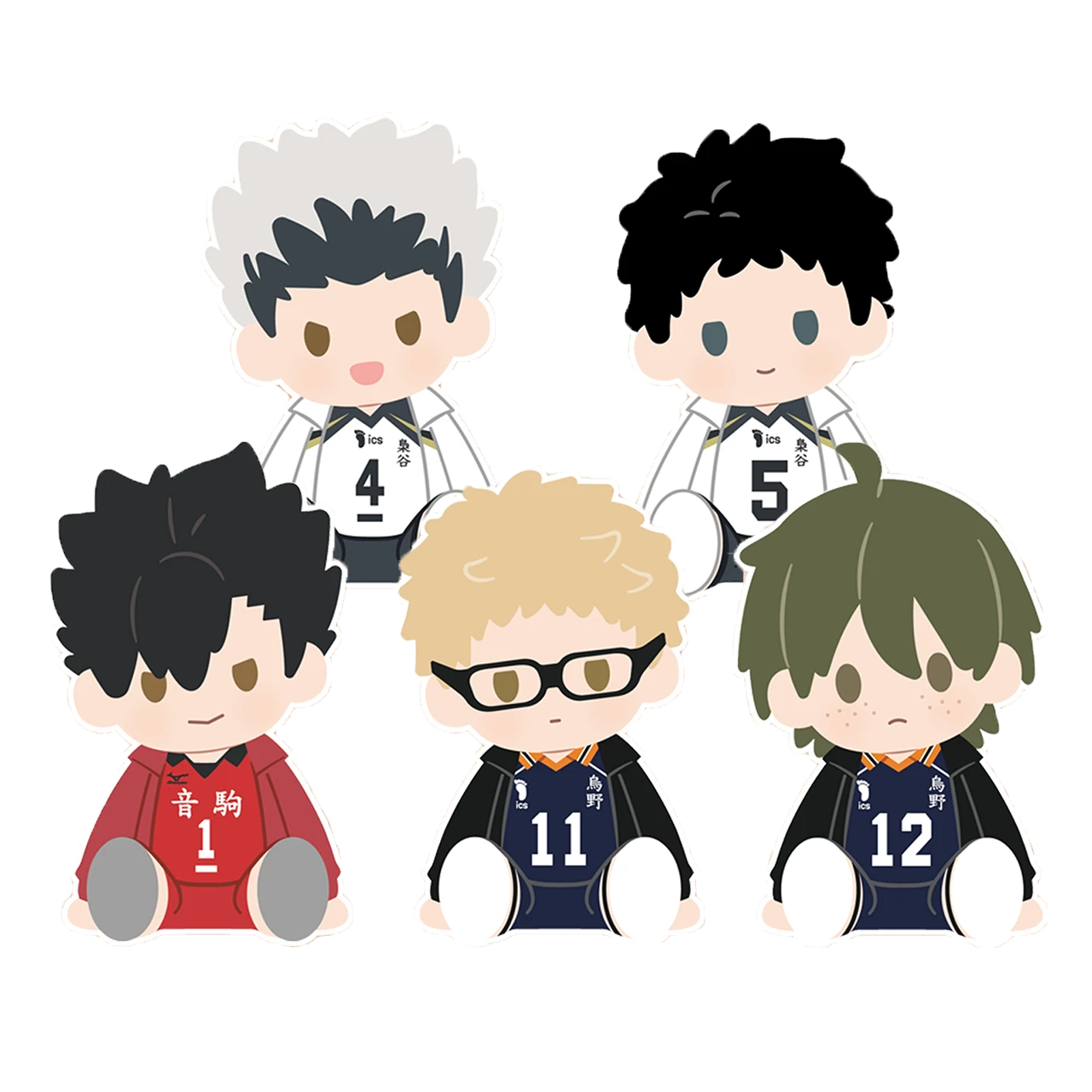 Doll POTEPOTTE Bokuto Kotaro & Akaashi Keiji & Kuroo Tetsuro & Kei Tsukishima & Tadashi Yamaguchi 35cm – Haikyuu!! – Chính hãng BNTSH