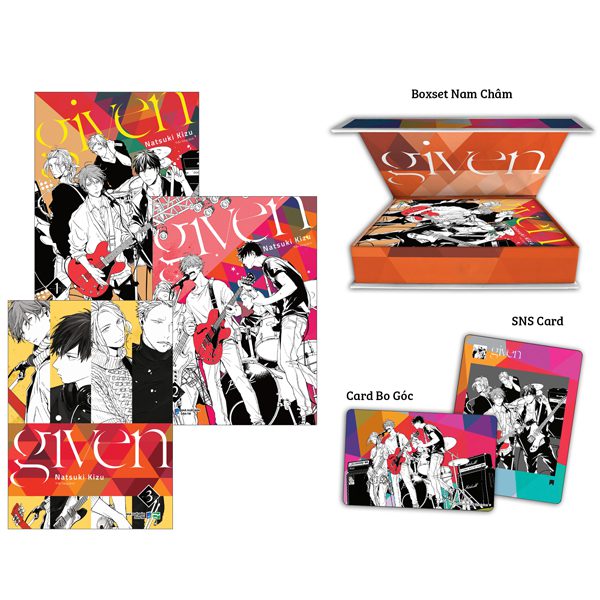 Truyện Manga – Given: Tập 1-3 (Bộ 3 Tập) – Bản Sưu Tầm – Tặng Kèm Boxset Nam Châm + Card Bo Góc + SNS Card – Dân Trí
