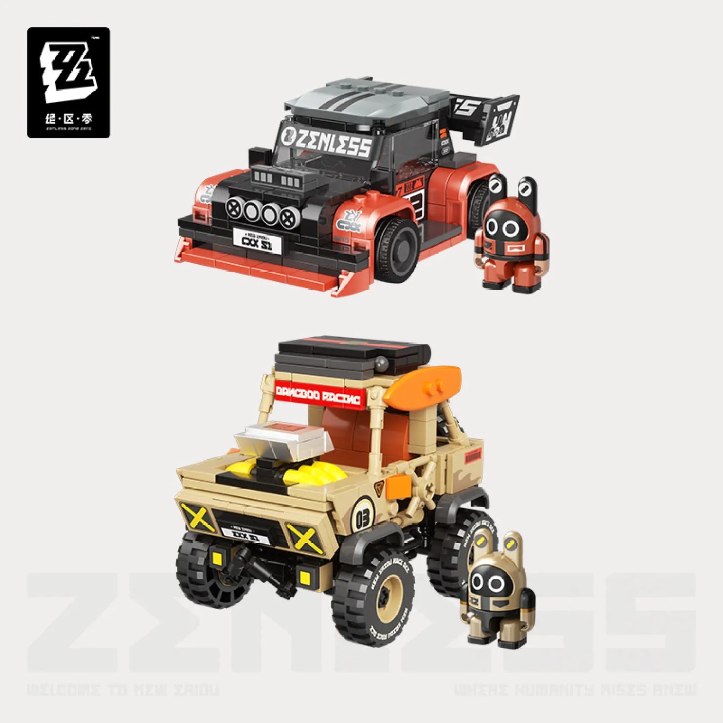 Bộ mô hình lắp ráp xe Bangboo chủ đề Truyền Thuyết Tốc Độ – Zenless Zone Zero – Chính hãng Mihoyo