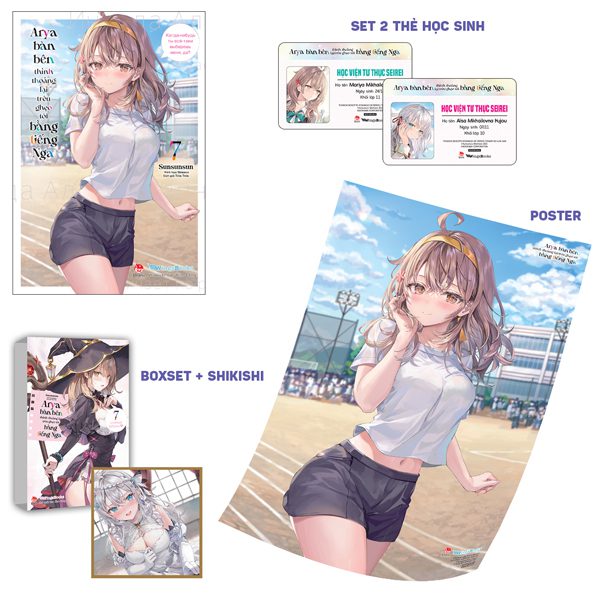 Light novel Arya Bàn Bên Thỉnh Thoảng Lại Trêu Ghẹo Tôi Bằng Tiếng Nga – Tập 7 – Bản Boxset -Tặng Kèm Boxset + Shikishi + Set 2 Thẻ Học Sinh + Poster – Kim Đồng