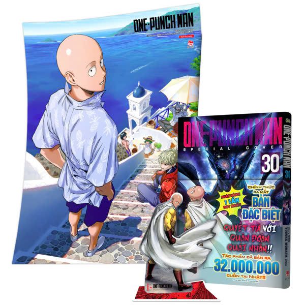 Truyện tranh One-Punch Man – Tập 30 – Chướng Ngại Lớn Nhất – Bản Đặc Biệt – Tặng Kèm Bìa Áo PVC + Standee Acrylic + Poster – Kim Đồng