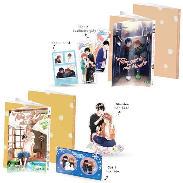 Truyện Manga – Tiệm Giặt Là Nhà Minato – Tập 4 + Tập 5 (Bộ 2 Tập) – Tặng Kèm Clear Card + Set 2 Bookmark + Standee + Set 2 Huy Hiệu – Dân Trí