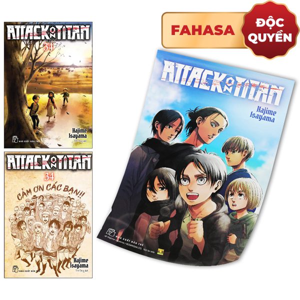 Truyện tranh Bộ Manga – Attack On Titan – Tập 34 – Bản Thường + Bản Đặc Biệt (Bộ 2 Cuốn) – Tặng Kèm Bookmark Nam Châm + Standee Acrylic + Poster – Độc Quyền Fahasa – Trẻ