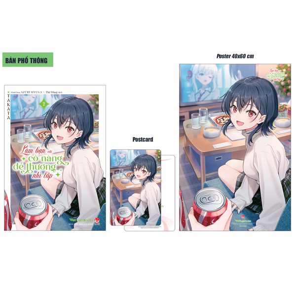 Light novel Làm Bạn Với Cô Nàng Dễ Thương Nhì Lớp – Tập 2 – Tặng Kèm Postcard + Poster – Kim Đồng