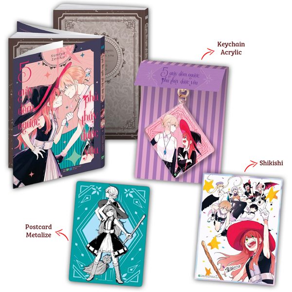 Truyện tranh 5 Giây Đếm Ngược – Phù Thủy Được Yêu – Bản Sưu Tầm – Tặng Kèm Postcard Metalize + Keychain Acrylic Trộn Nhũ + Shikishi – Hà Nội