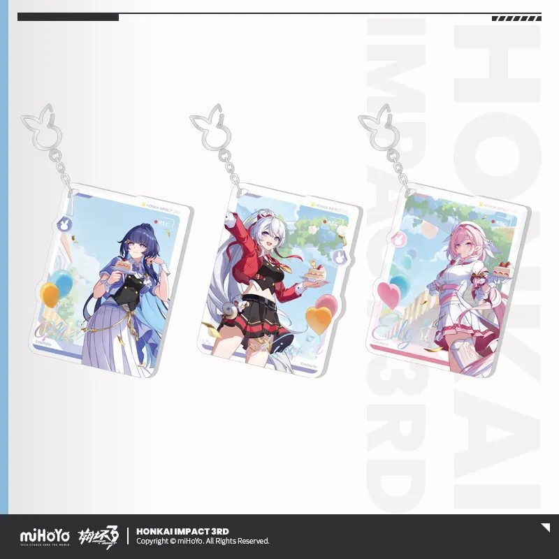Móc khóa Kiana & Mei & Elysia chủ đề Kỷ Niệm – Honkai Impact 3rd – Chính hãng Mihoyo