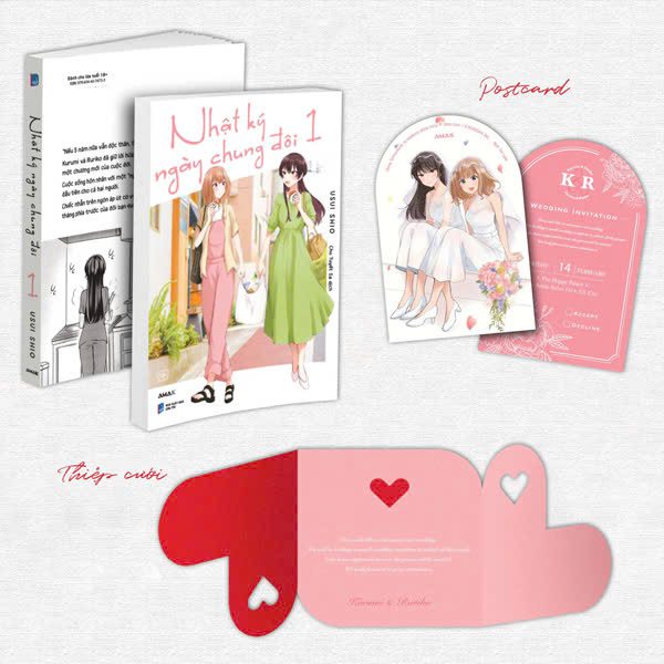 Truyện tranh Nhật Ký Ngày Chung Đôi – Tập 1 – Tặng Kèm 01 Thiệp Cưới “Our Wedding” Nhũ Cát + 01 Postcard Nhũ “Sweet Beginnings” – Dân Trí