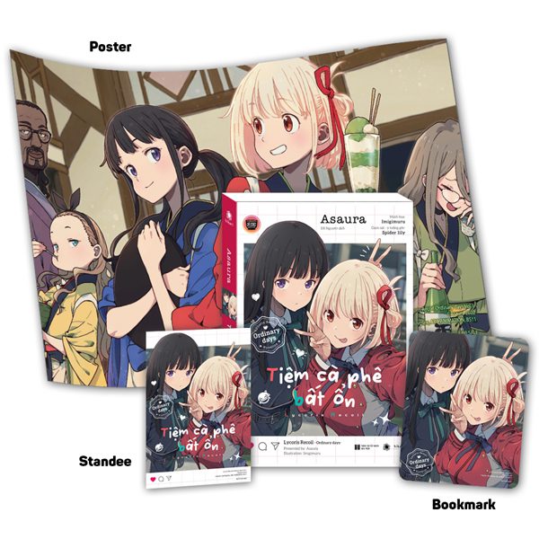 Light novel Lycoris Recoil – Ordinary Days – Tiệm Cà Phê Bất Ổn – Bản Đặc Biệt – Tặng Kèm Bookmark + Poster + Standee – Hà Nội
