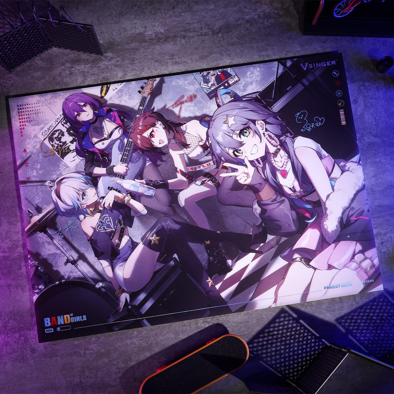 Áp phích PET Vsinger chủ đề Nhạc Rock Underground – Chính hãng BILIBILIGOODS