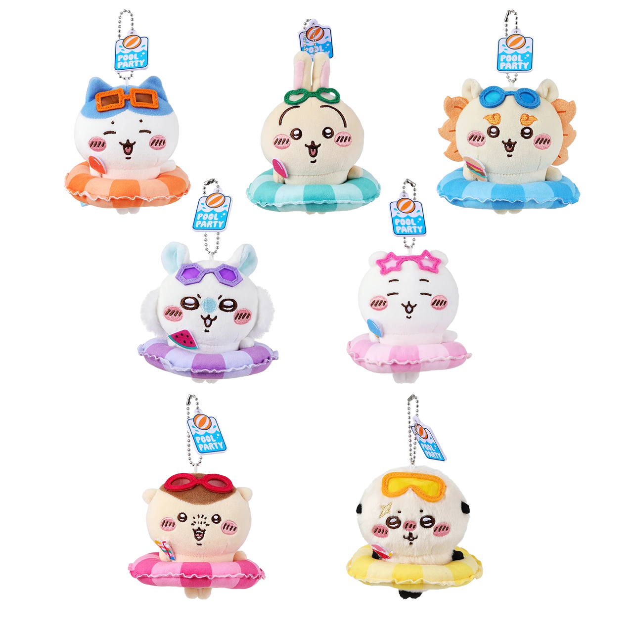 Móc khóa bông Chiikawa chủ đề Swim Ring – Chính hãng MINISO