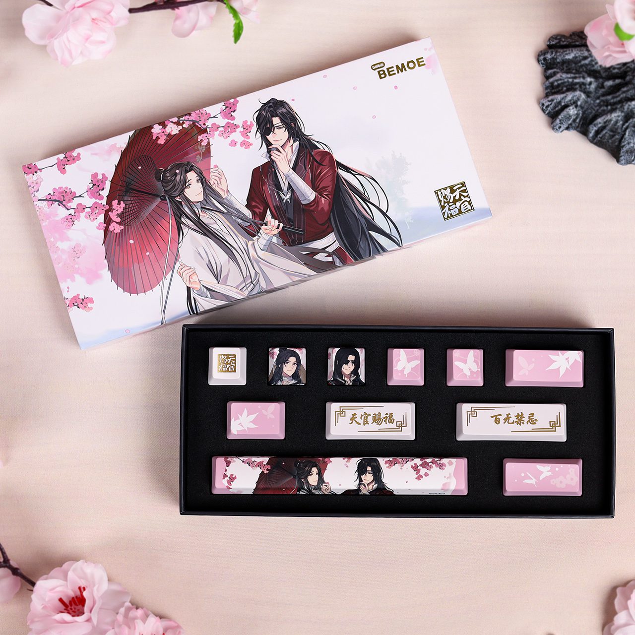 Bộ keycap Thiên Quan Tứ Phúc chủ đề Hoa Lệ Nghiêng Lòng – Chính hãng BEMOE