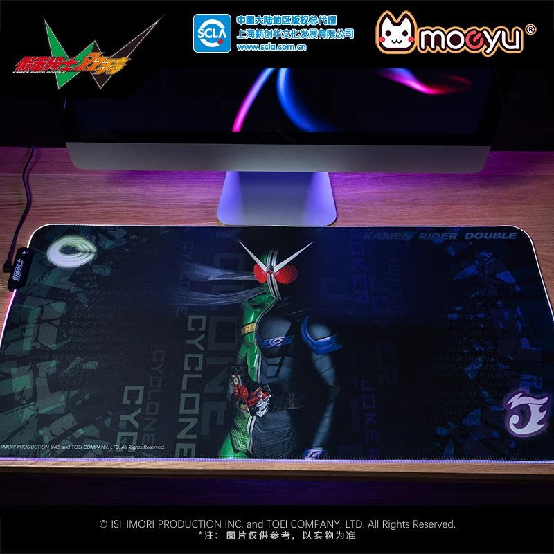 Lót chuột đèn RGB cỡ lớn mẫu Kamen Rider W – Chính hãng Moeyu