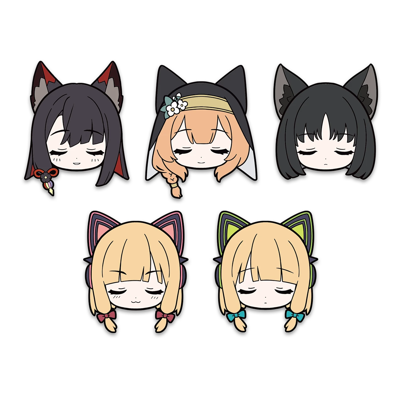 Ghim cài áo Wakamo Kosaka & Kirino Kikyō & Momoi Saiba & Midori Saiba & Mari Iochi chủ đề Ngủ Ngon Lành – Chính hãng Blue Archive