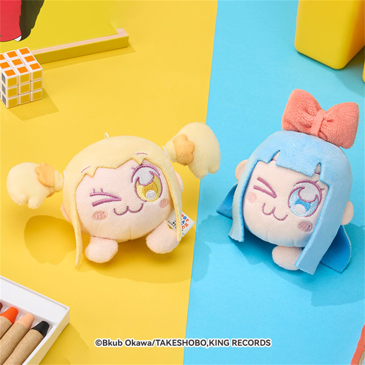 Móc khóa bông  Popuko và Pipimi chủ đề Đời sống thường ngày dây rút rung lắc xoay chuyển dễ thương – Pop Team Epic – Chính hãng Good Smile Company