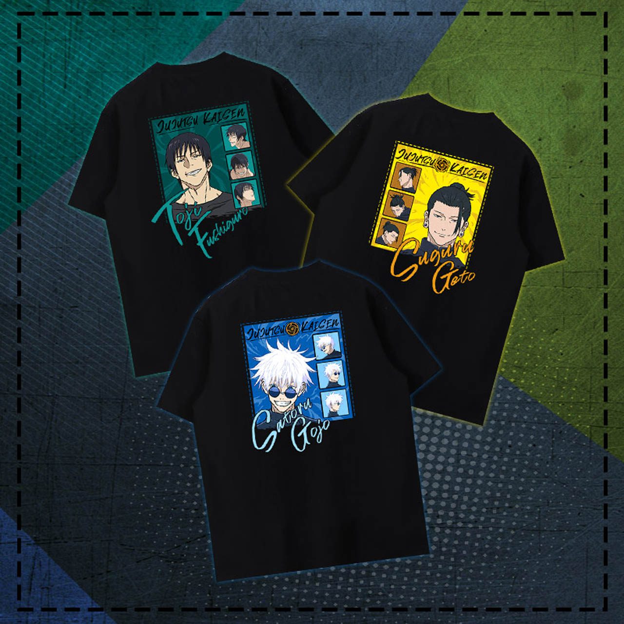Áo thun  Gojo Satoru & Geto Suguru – Jujutsu Kaisen – Chính hãng 幸运石’